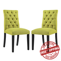 Modway EEI-3474-WHE Duchess Dining Chair Fabric Set of 2