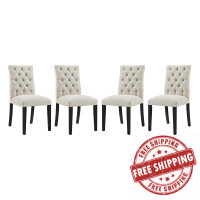 Modway EEI-3475-BEI Duchess Dining Chair Fabric Set of 4