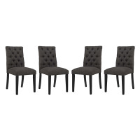 Modway EEI-3475-BRN Duchess Dining Chair Fabric Set of 4