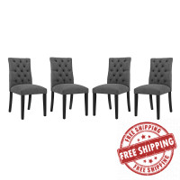 Modway EEI-3475-GRY Duchess Dining Chair Fabric Set of 4