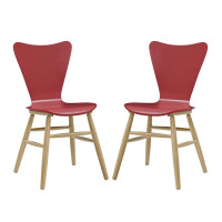 Modway EEI-3476-RED Cascade Dining Chair Set of 2