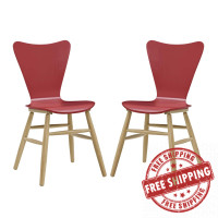 Modway EEI-3476-RED Cascade Dining Chair Set of 2
