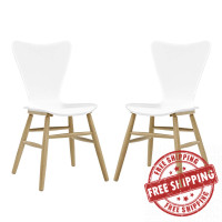 Modway EEI-3476-WHI Cascade Dining Chair Set of 2