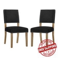 Modway EEI-3477-BLK Oblige Dining Chair Wood Set of 2