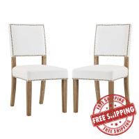 Modway EEI-3477-IVO Oblige Dining Chair Wood Set of 2