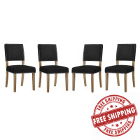 Modway EEI-3478-BLK Oblige Dining Chair Wood Set of 4