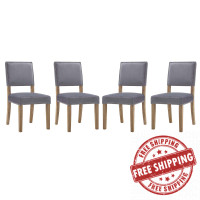 Modway EEI-3478-GRY Oblige Dining Chair Wood Set of 4