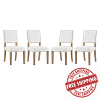 Modway EEI-3478-IVO Oblige Dining Chair Wood Set of 4