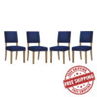 Modway EEI-3478-NAV Oblige Dining Chair Wood Set of 4
