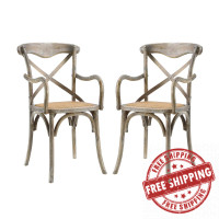 Modway EEI-3479-GRY Gear Dining Armchair Set of 2