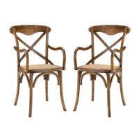 Modway EEI-3479-WAL Gear Dining Armchair Set of 2