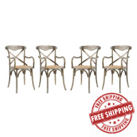 Modway EEI-3480-GRY Gear Dining Armchair Set of 4