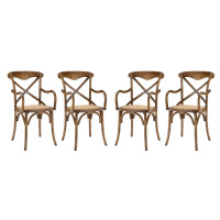 Modway EEI-3480-WAL Gear Dining Armchair Set of 4