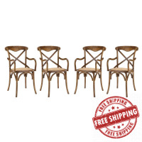 Modway EEI-3480-WAL Gear Dining Armchair Set of 4