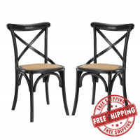 Modway EEI-3481-BLK Gear Dining Side Chair Set of 2