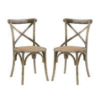 Modway EEI-3481-GRY Gear Dining Side Chair Set of 2