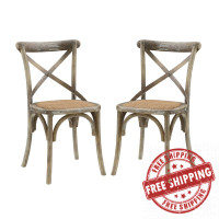 Modway EEI-3481-GRY Gear Dining Side Chair Set of 2