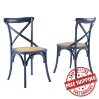 Modway EEI-3481-MID Midnight Blue Gear Dining Side Chair Set of 2