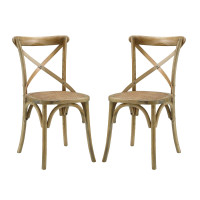 Modway EEI-3481-NAT Gear Dining Side Chair Set of 2