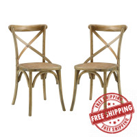 Modway EEI-3481-NAT Gear Dining Side Chair Set of 2