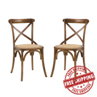 Modway EEI-3481-WAL Gear Dining Side Chair Set of 2