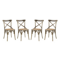 Modway EEI-3482-GRY Gear Dining Side Chair Set of 4