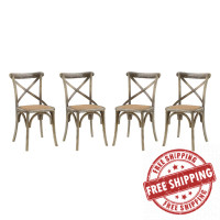 Modway EEI-3482-GRY Gear Dining Side Chair Set of 4