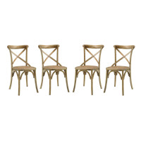 Modway EEI-3482-NAT Gear Dining Side Chair Set of 4