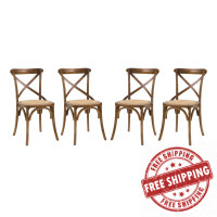 Modway EEI-3482-WAL Gear Dining Side Chair Set of 4