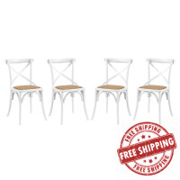Modway EEI-3482-WHI Gear Dining Side Chair Set of 4