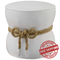 Modway EEI-3483-WHI Beat Nautical Rope Upholstered Fabric Ottoman