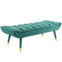 Modway EEI-3484-TEA Guess Channel Tufted Performance Velvet Accent Bench