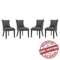 Modway EEI-3497-GRY Marquis Dining Chair Fabric Set of 4