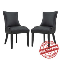 Modway EEI-3498-BLK Marquis Dining Chair Faux Leather Set of 2