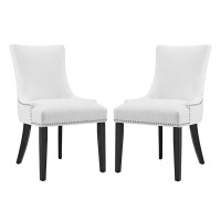 Modway EEI-3498-WHI Marquis Dining Chair Faux Leather Set of 2
