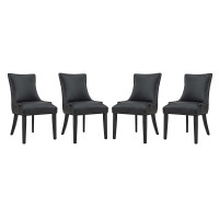 Modway EEI-3499-BLK Marquis Dining Chair Faux Leather Set of 4