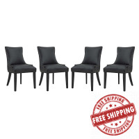 Modway EEI-3499-BLK Marquis Dining Chair Faux Leather Set of 4