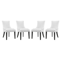 Modway EEI-3499-WHI Marquis Dining Chair Faux Leather Set of 4