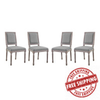 Modway EEI-3501-LGR Court Dining Side Chair Upholstered Fabric Set of 4
