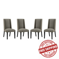 Modway EEI-3503-GRA Baron Dining Chair Fabric Set of 4