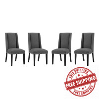 Modway EEI-3503-GRY Baron Dining Chair Fabric Set of 4