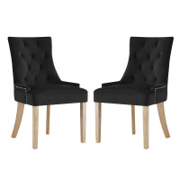 Modway EEI-3504-BLK Pose Dining Chair Performance Velvet Set of 2