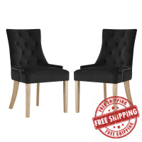 Modway EEI-3504-BLK Pose Dining Chair Performance Velvet Set of 2