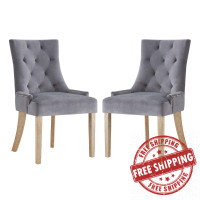 Modway EEI-3504-GRY Pose Dining Chair Performance Velvet Set of 2