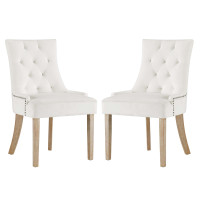 Modway EEI-3504-IVO Pose Dining Chair Performance Velvet Set of 2