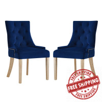 Modway EEI-3504-NAV Pose Dining Chair Performance Velvet Set of 2