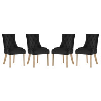 Modway EEI-3505-BLK Pose Dining Chair Performance Velvet Set of 4