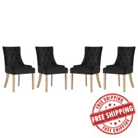 Modway EEI-3505-BLK Pose Dining Chair Performance Velvet Set of 4