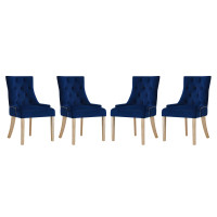Modway EEI-3505-NAV Pose Dining Chair Performance Velvet Set of 4