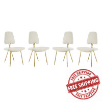 Modway EEI-3507-IVO Ponder Dining Side Chair Set of 4